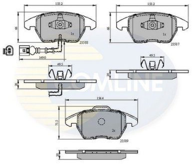 Комплект тормозных колодок, дисковый тормоз COMLINE CBP11224 (фото 1)