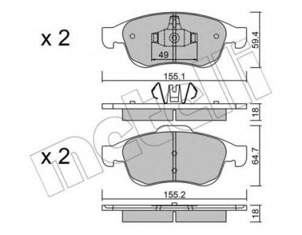 Комплект тормозных колодок, дисковый тормоз METELLI 22-0817-0 (фото 1)