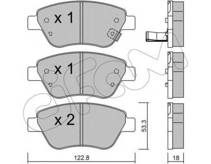 Комплект тормозных колодок, дисковый тормоз CIFAM 822-321-2 (фото 1)
