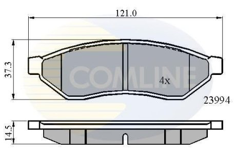 Комплект тормозных колодок, дисковый тормоз COMLINE CBP01190