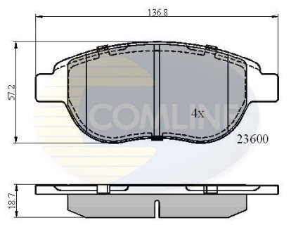 Комплект тормозных колодок, дисковый тормоз COMLINE CBP01038 (фото 1)