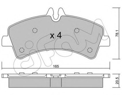 Комплект тормозных колодок, дисковый тормоз CIFAM 822-674-0