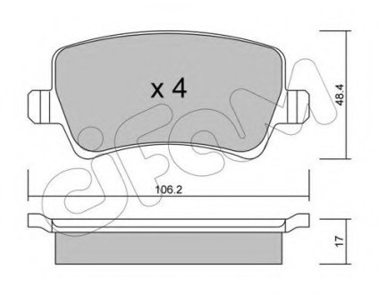Комплект тормозных колодок, дисковый тормоз CIFAM 822-676-0