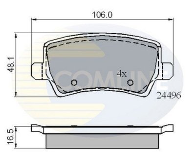 Комплект гальмівних колодок, дискове гальмо COMLINE CBP01613 (фото 1)