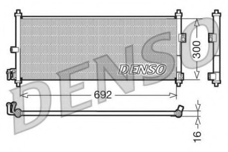 Радиатор кондиционера [692x300] Denso DCN46011