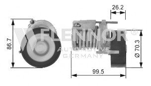 Натяжная планка, поликлиновой ремень Flennor FA20904 (фото 1)