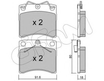 Комплект тормозных колодок, дисковый тормоз CIFAM 822-163-1