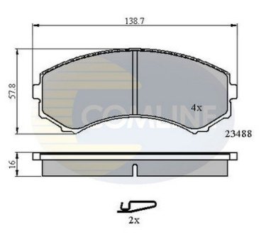Комплект тормозных колодок, дисковый тормоз COMLINE CBP3172