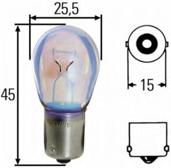 Лампа накаливания, фонарь указателя поворота; Лампа накаливания, фонарь сигнала торможения; Лампа накаливания, задняя противотуманная фара; Лампа накаливания, фара заднего хода; Лампа накаливания; Лампа накаливания, фонарь указателя поворота; Лампа н Hella 8GA 002 073-241 (фото 1)