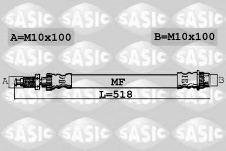 Тормозной шланг - Sasic 6600009 (фото 1)