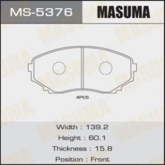 Колодки дискові - Masuma MS-5376 (фото 1)