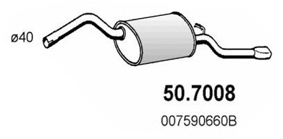 Глушитель выхлопных газов конечный ASSO 50.7008 (фото 1)