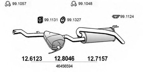 Средний / конечный глушитель ОГ ASSO 12.8046 (фото 1)