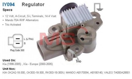 Регулятор генератора Transpo (Испания) IY094 (фото 1)