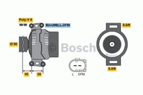 Генератор 14V 200A - Bosch 0986045420 (фото 1)