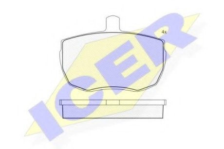 Комплект тормозных колодок, дисковый тормоз ICER 180230