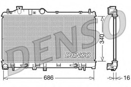 Радиатор двигателя SUBARU LEGACY IV (03-)/OUTBACK (03-)/ Denso DRM36008 (фото 1)