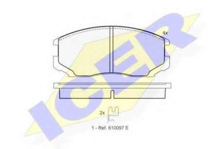 Комплект тормозных колодок, дисковый тормоз ICER 181129 (фото 1)