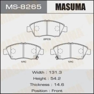 Колодки дисковые AN-377K (1_12) - Masuma MS8265 (фото 1)