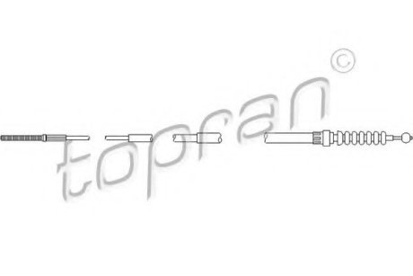 Трос стояночної гальмівної системи 1H0609721A TOPRAN Topran (Hans Pries) 103063