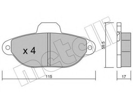 Комплект тормозных колодок, дисковый тормоз METELLI 22-0159-1 (фото 1)