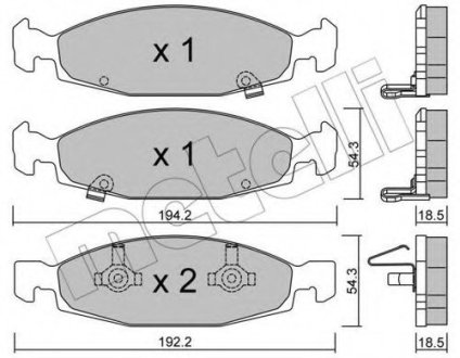 Комплект тормозных колодок, дисковый тормоз METELLI 22-0525-0 (фото 1)