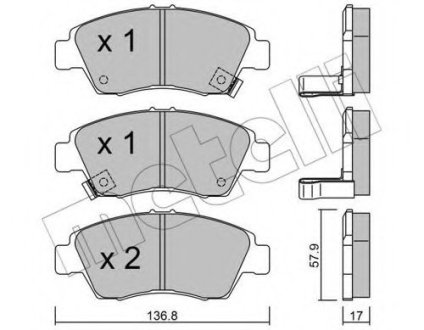 Комплект тормозных колодок, дисковый тормоз METELLI 22-0175-0 (фото 1)