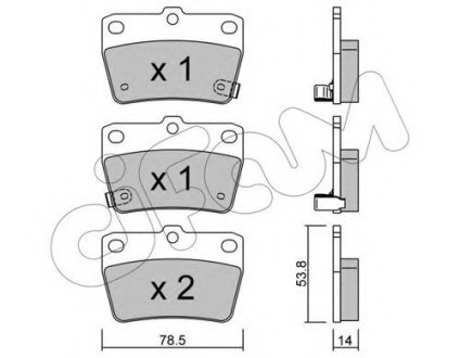 Комплект тормозных колодок, дисковый тормоз CIFAM 8224310