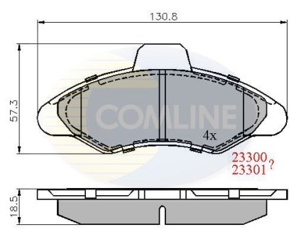 Комплект тормозных колодок, дисковый тормоз COMLINE CBP0393