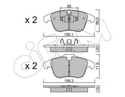 Комплект тормозных колодок, дисковый тормоз CIFAM 822-675-0 (фото 1)