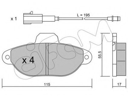 Комплект тормозных колодок, дисковый тормоз CIFAM 822-159-2 (фото 1)