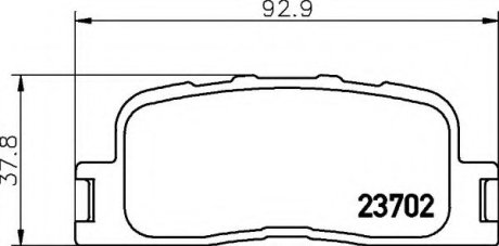 Гальмівні колодки дискові зад. Toyota Camry 3.0/24V 00- Hella 8DB355011001 (фото 1)
