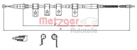 Трос, стояночная тормозная система METZGER 173503 (фото 1)