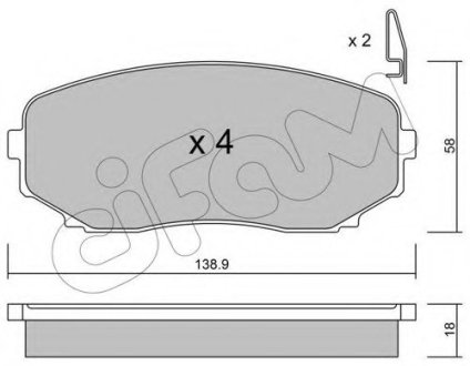 Комплект тормозных колодок, дисковый тормоз CIFAM 822-872-0 (фото 1)