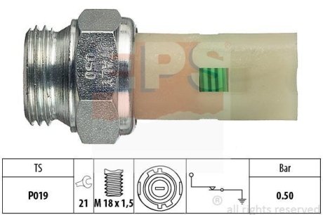 Датчик тиску масла R 1,7/1,9D/TD EPS 1800075 (фото 1)