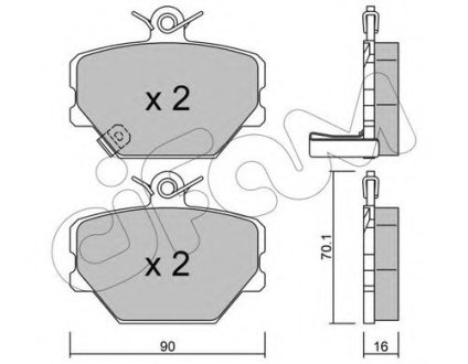 Комплект тормозных колодок, дисковый тормоз CIFAM 822-341-0 (фото 1)