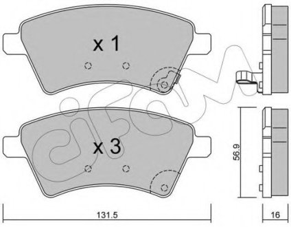 Комплект тормозных колодок, дисковый тормоз CIFAM 822-702-0 (фото 1)