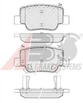 Комплект тормозных колодок, дисковый тормоз A.B.S 37735 (фото 1)