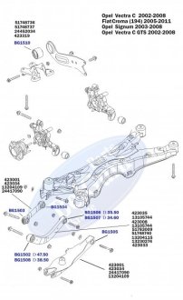 Сайлентблок заднього важеля (поперечний) Opel Vectra C 02- PARTS BELGUM BG1505 (фото 1)