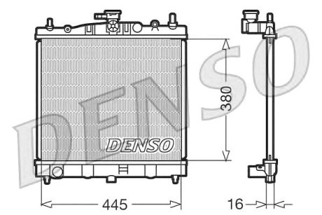 Радиатор охл.двиг. Nissan, Renault (455x380x16мм) - Denso DRM46002