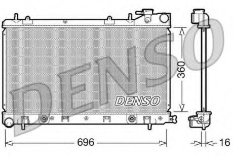 Радиатор охл двс sub forester 20i aut 0602 - Denso DRM36002 (фото 1)