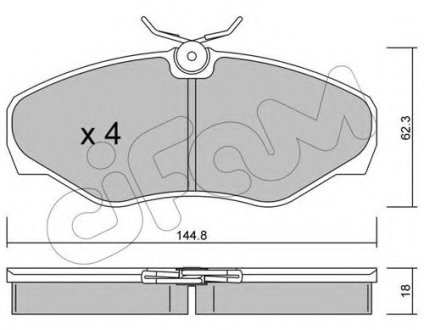 Комплект тормозных колодок, дисковый тормоз CIFAM 822-338-2