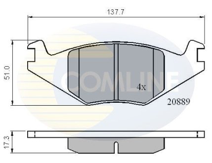 Комплект тормозных колодок, дисковый тормоз COMLINE CBP0136 (фото 1)