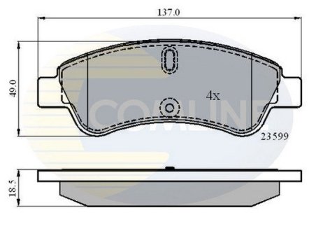 Комплект тормозных колодок, дисковый тормоз COMLINE CBP01033 (фото 1)