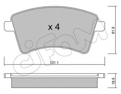 Комплект тормозных колодок, дисковый тормоз CIFAM 822-812-0