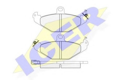 Комплект тормозных колодок, дисковый тормоз ICER 180874 (фото 1)