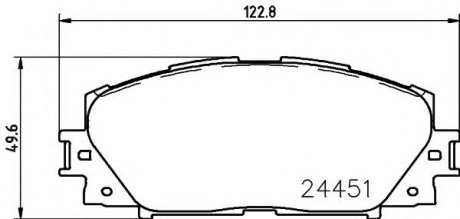 Гальмівні колодки диск. передні Toyota Prius 1.5/1.8 09- Hella 8DB355014311