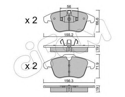 Комплект тормозных колодок, дисковый тормоз CIFAM 822-675-4
