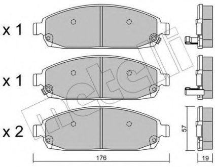 Комплект тормозных колодок, дисковый тормоз METELLI 22-0719-0 (фото 1)