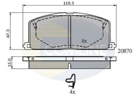 Комплект тормозных колодок, дисковый тормоз COMLINE CBP3163 (фото 1)